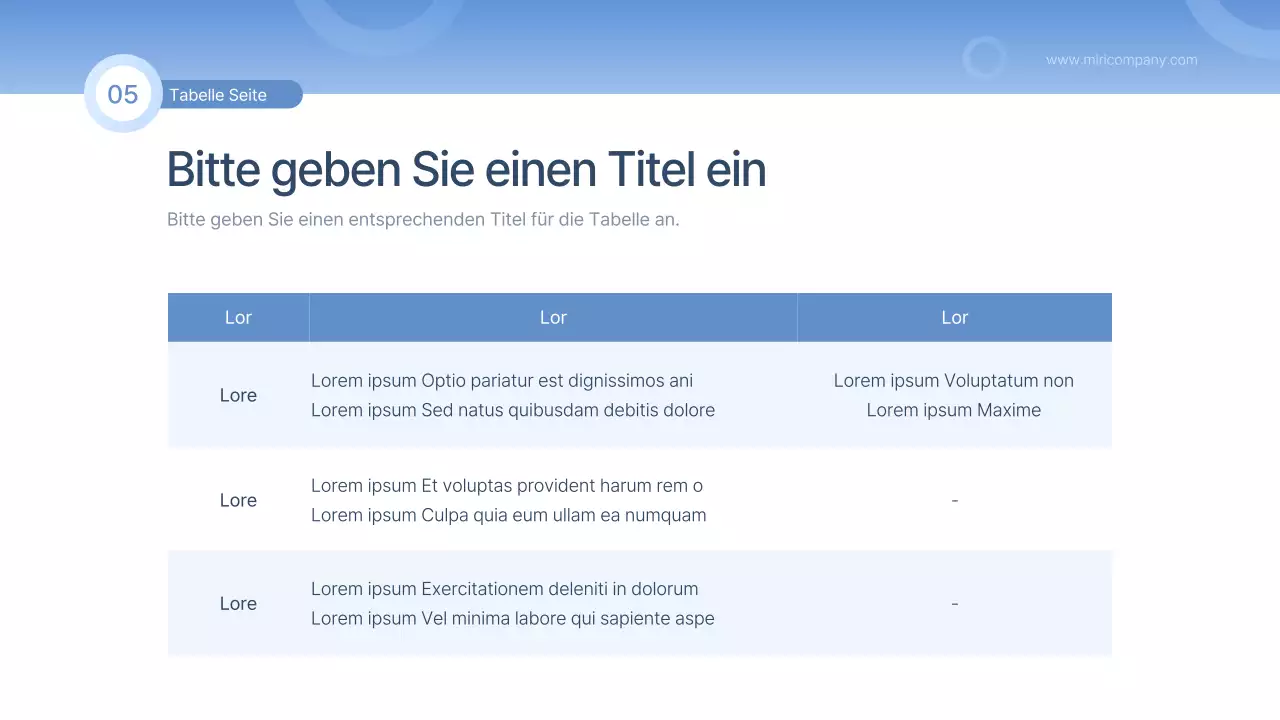 Ein einfacher Bericht in Blau und Hellblau