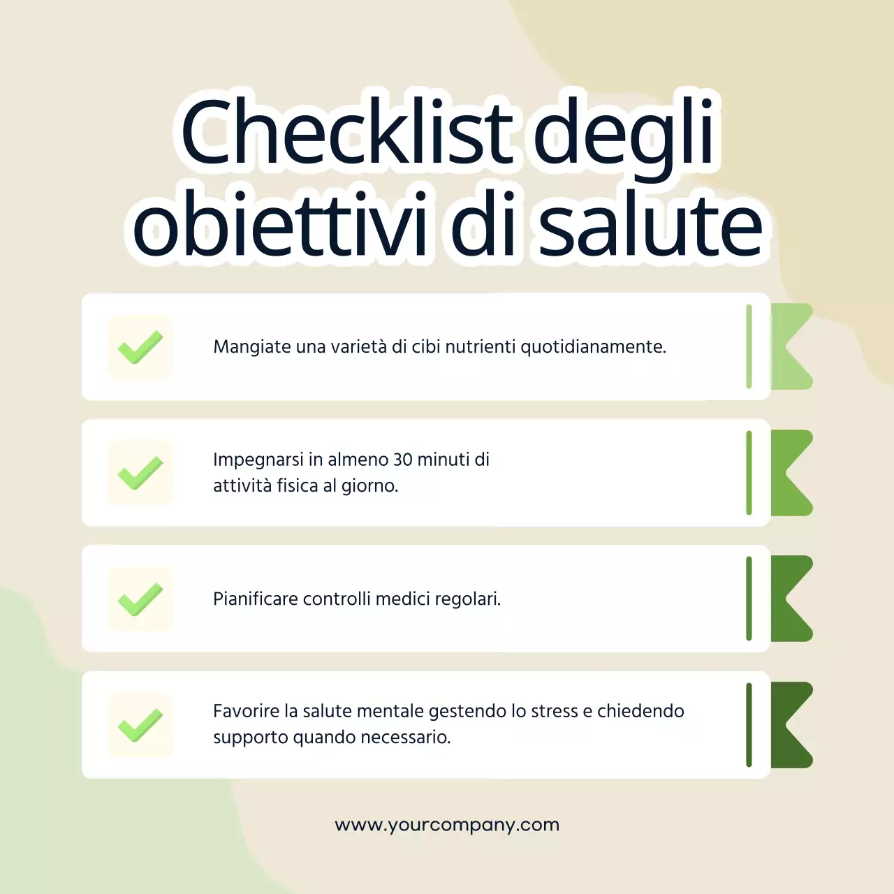 Avorio e Verde Moderno Lista di controllo della Giornata Mondiale della Salute Pubblicità