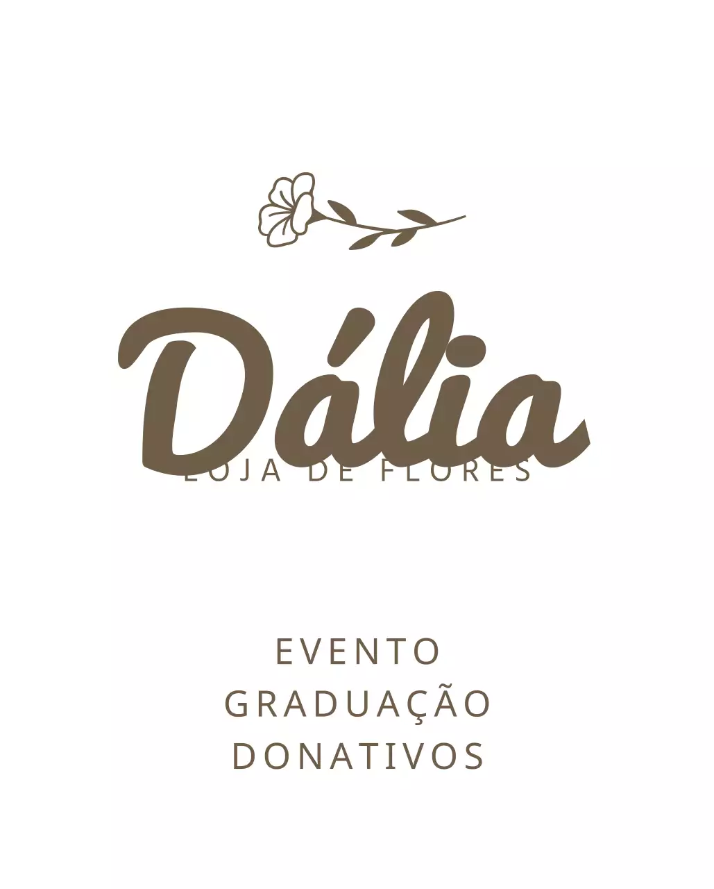Design de sinalética com ícones de redes sociais em alfabeto cursivo inglês logótipo de florista