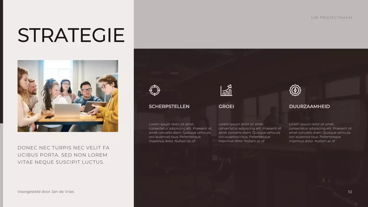 Zakelijke presentatie met neutrale toon