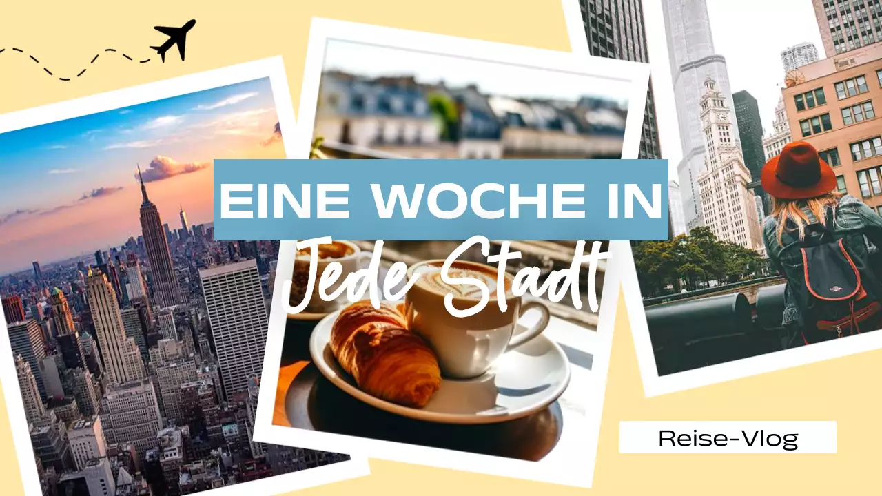 Gelb Blau Fett Video Reise Vlog