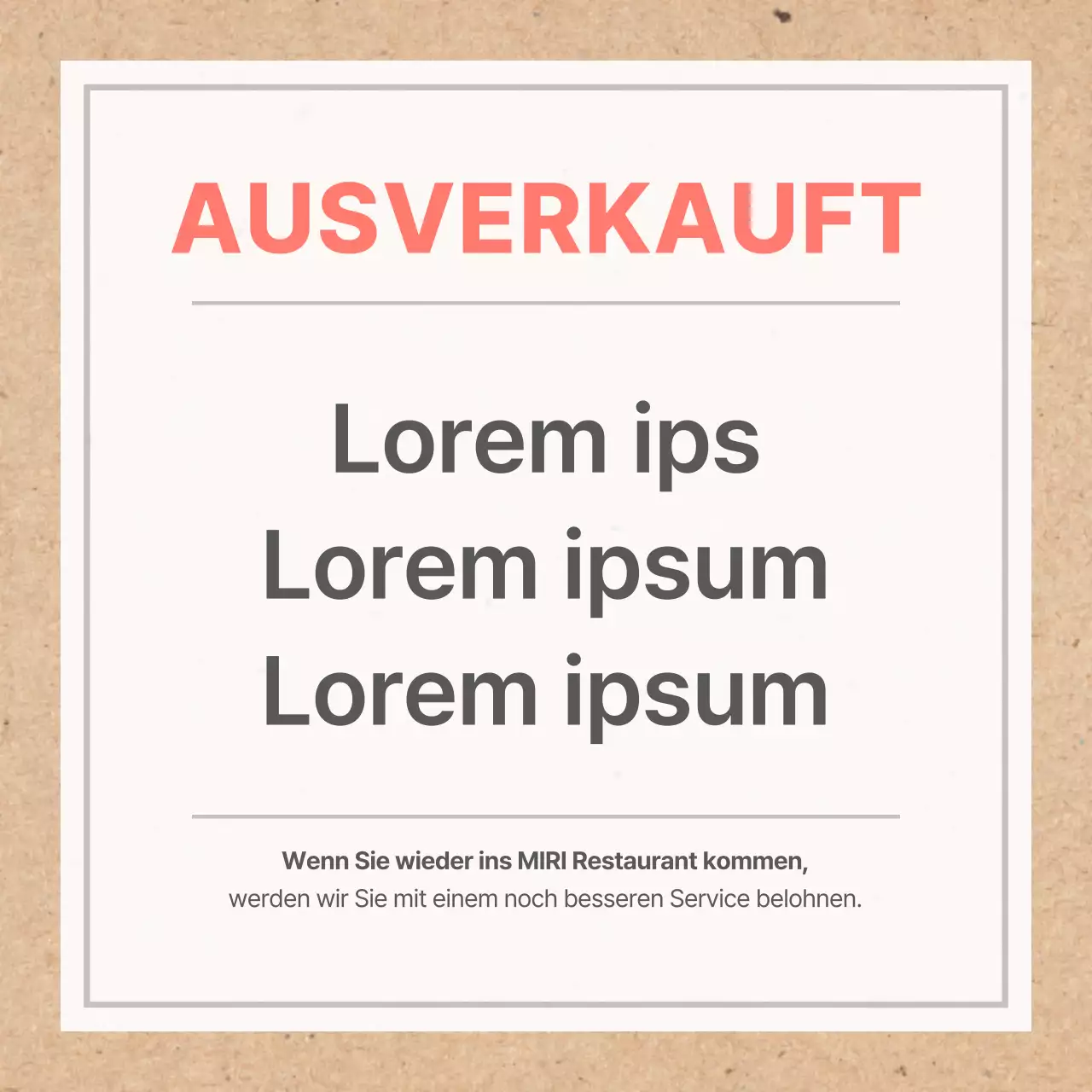 Eine einfache, beigefarbene, nicht mehr vorrätige Schlusssäule