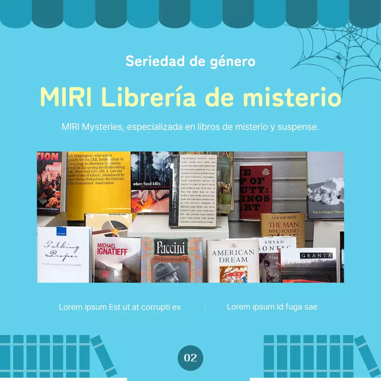 Guía turística de esta librería amarilla y verde