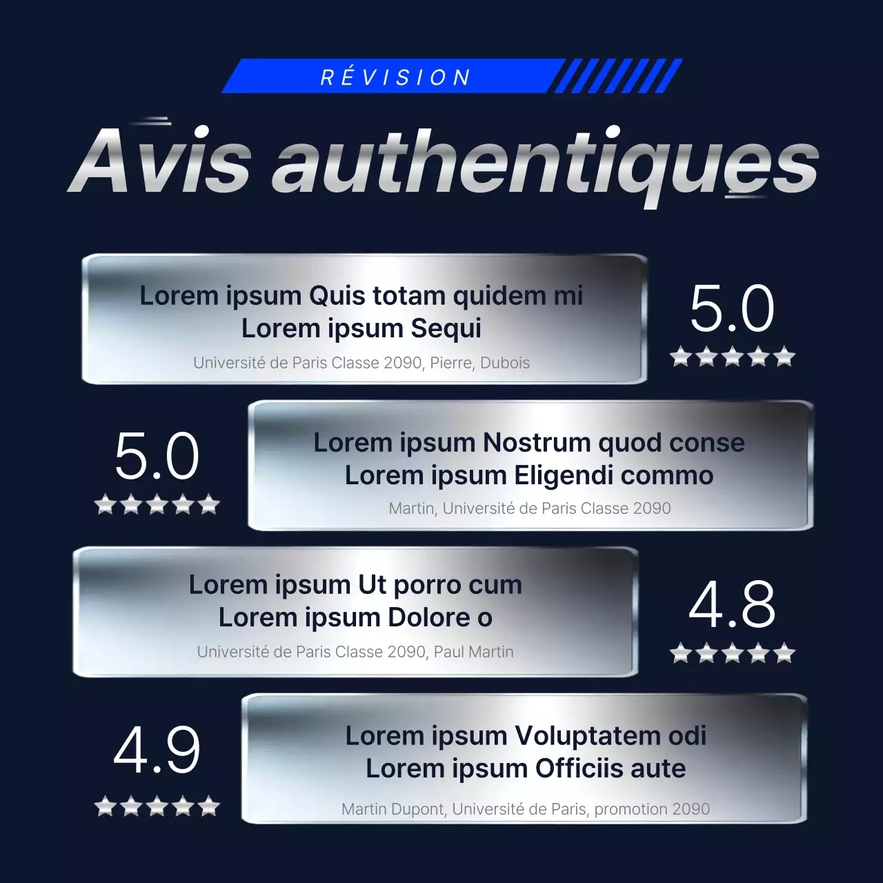 Promouvoir le bachot bleu marine et argenté