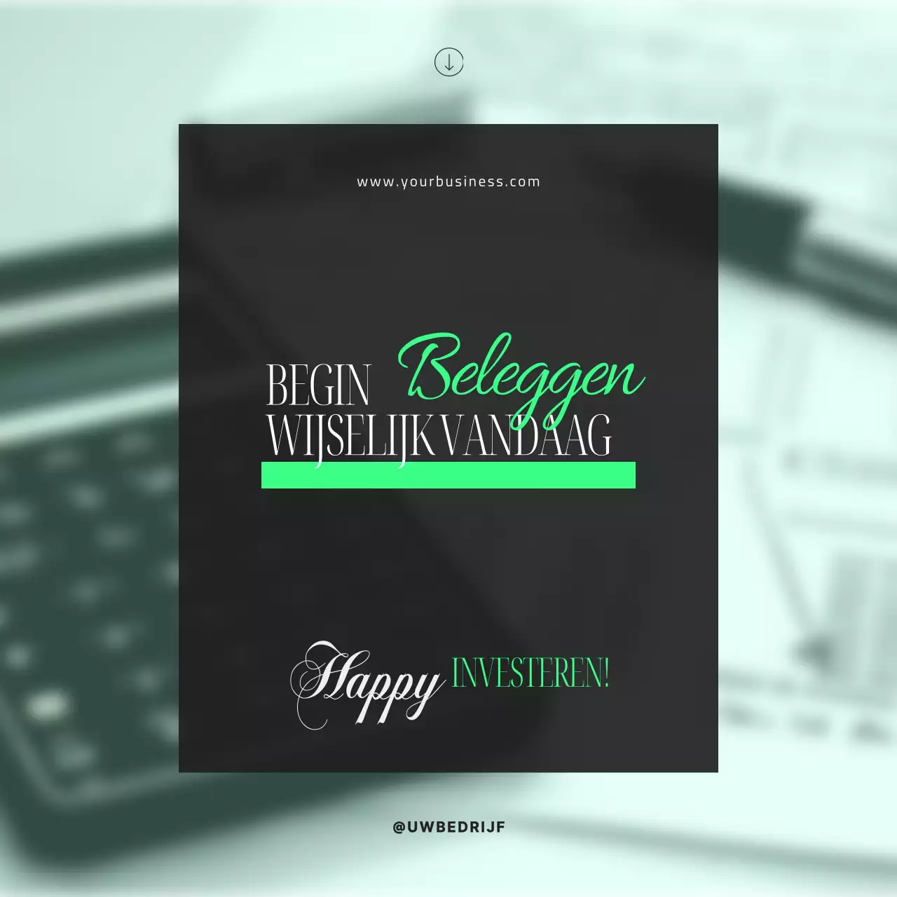 Groen Zwart Modern Eenvoudige Tips voor Beleggen Voor Beginners