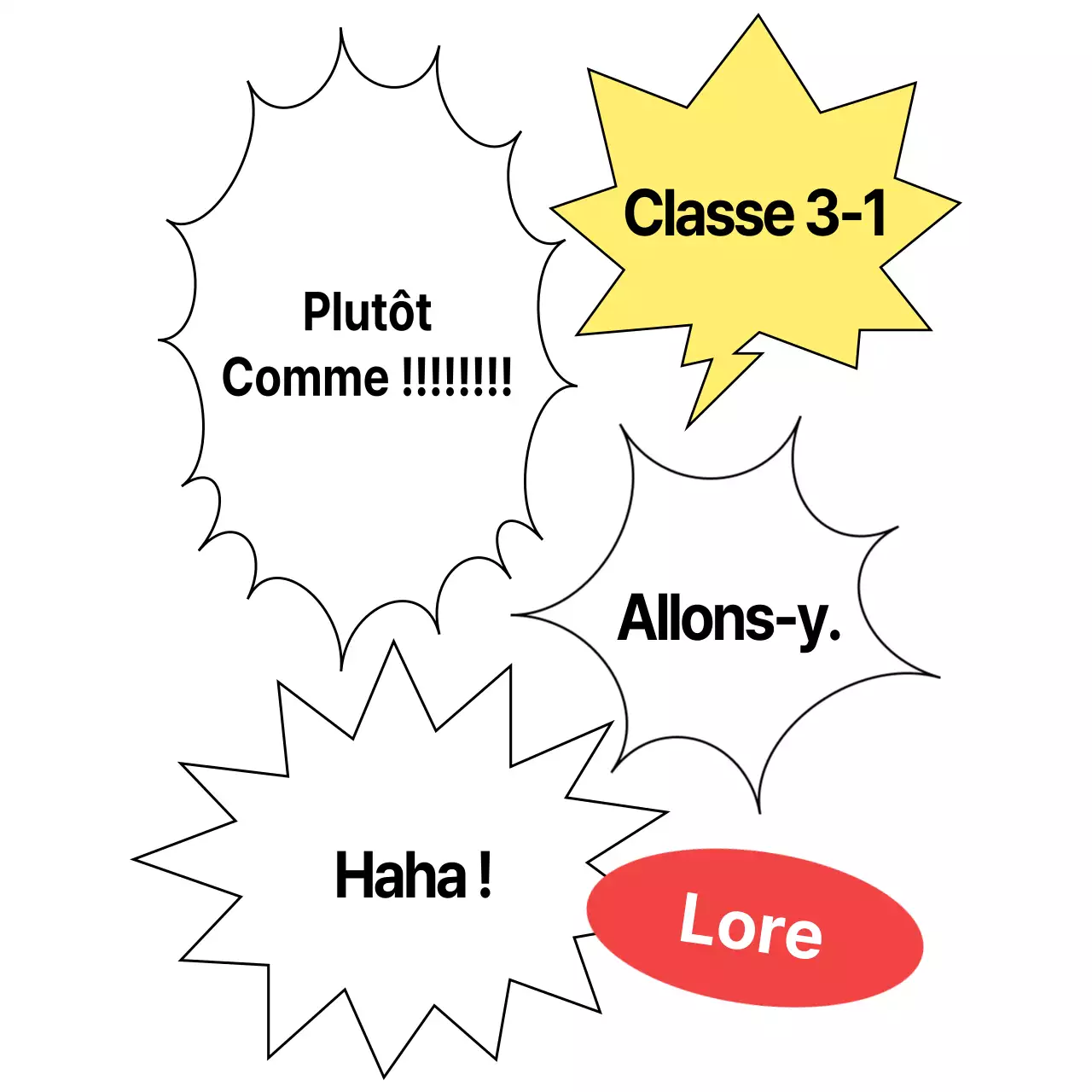 Pompons d'équipe avec bulles de texte