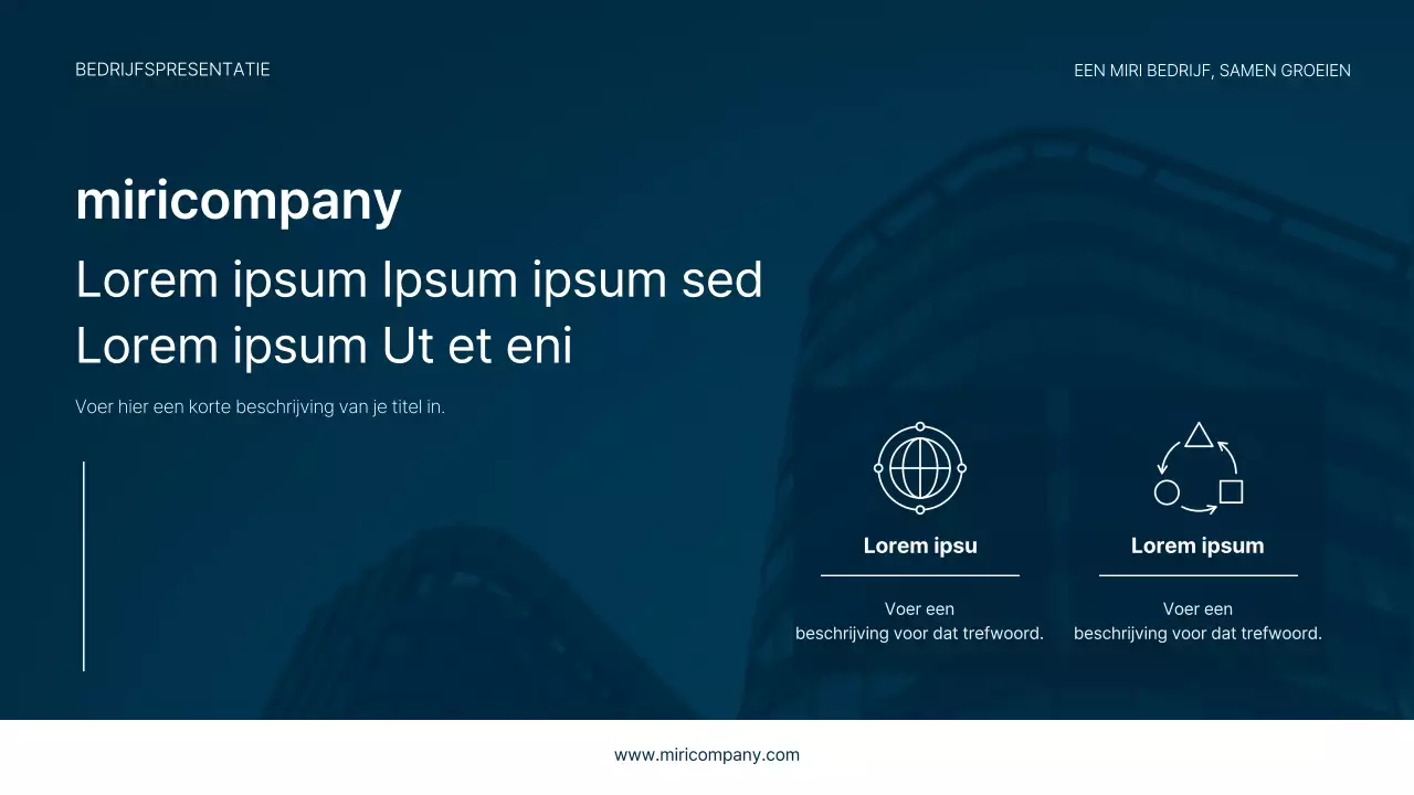 Een eenvoudig zakelijk briefhoofd in marineblauw en lichtblauw voor je bedrijf