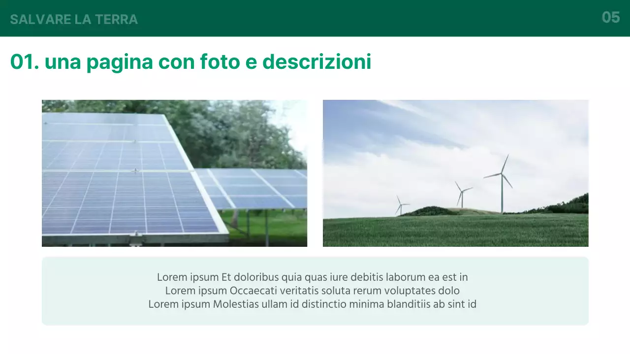 Un'introduzione di base verde e bianca al business dell'energia verde