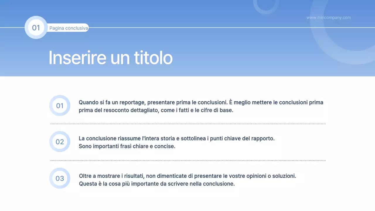 Una relazione semplice in blu e azzurro