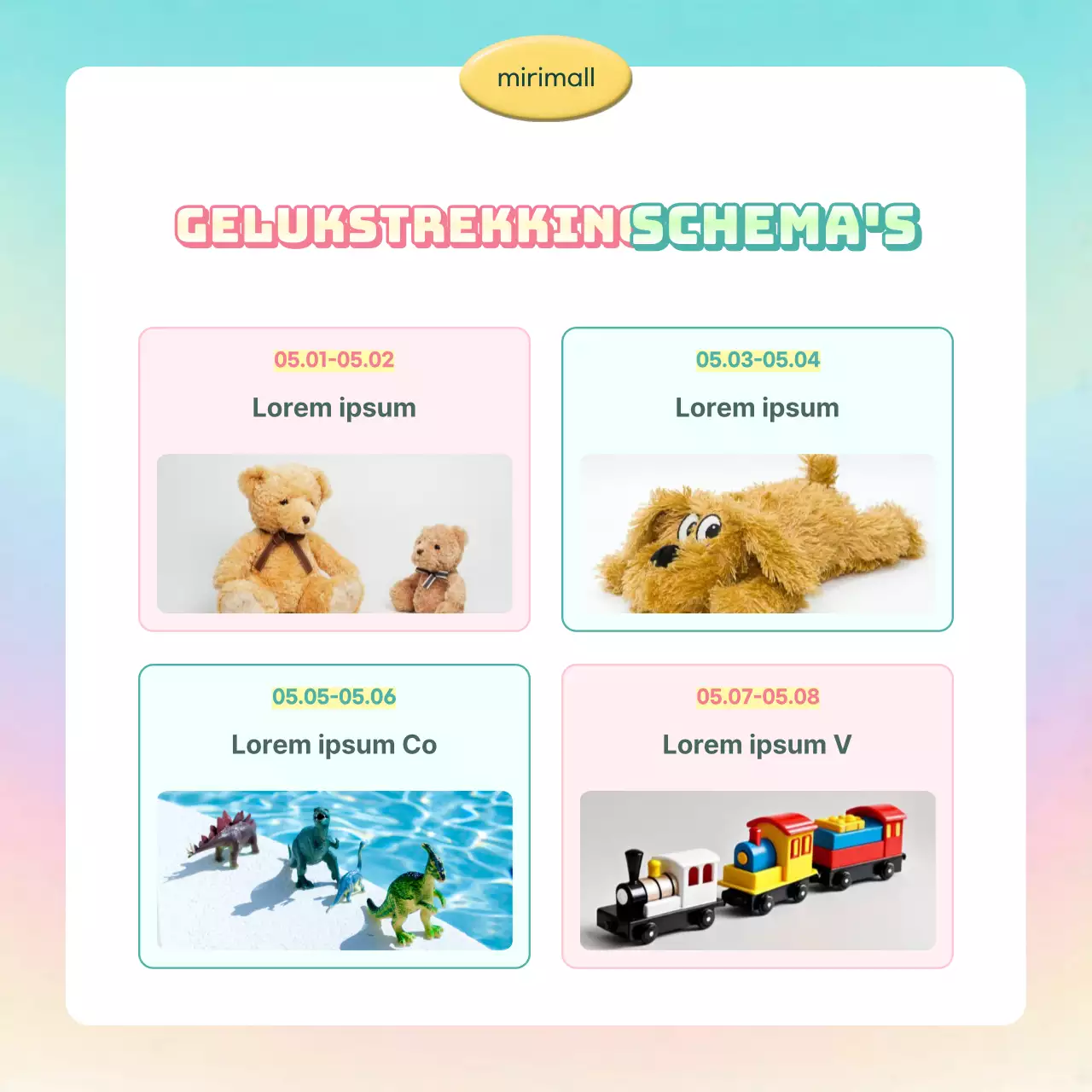 Over de mint en roze trendy Lucky Draw