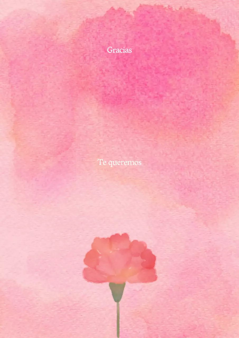 Nota de agradecimiento con clavel sencillo en rosa