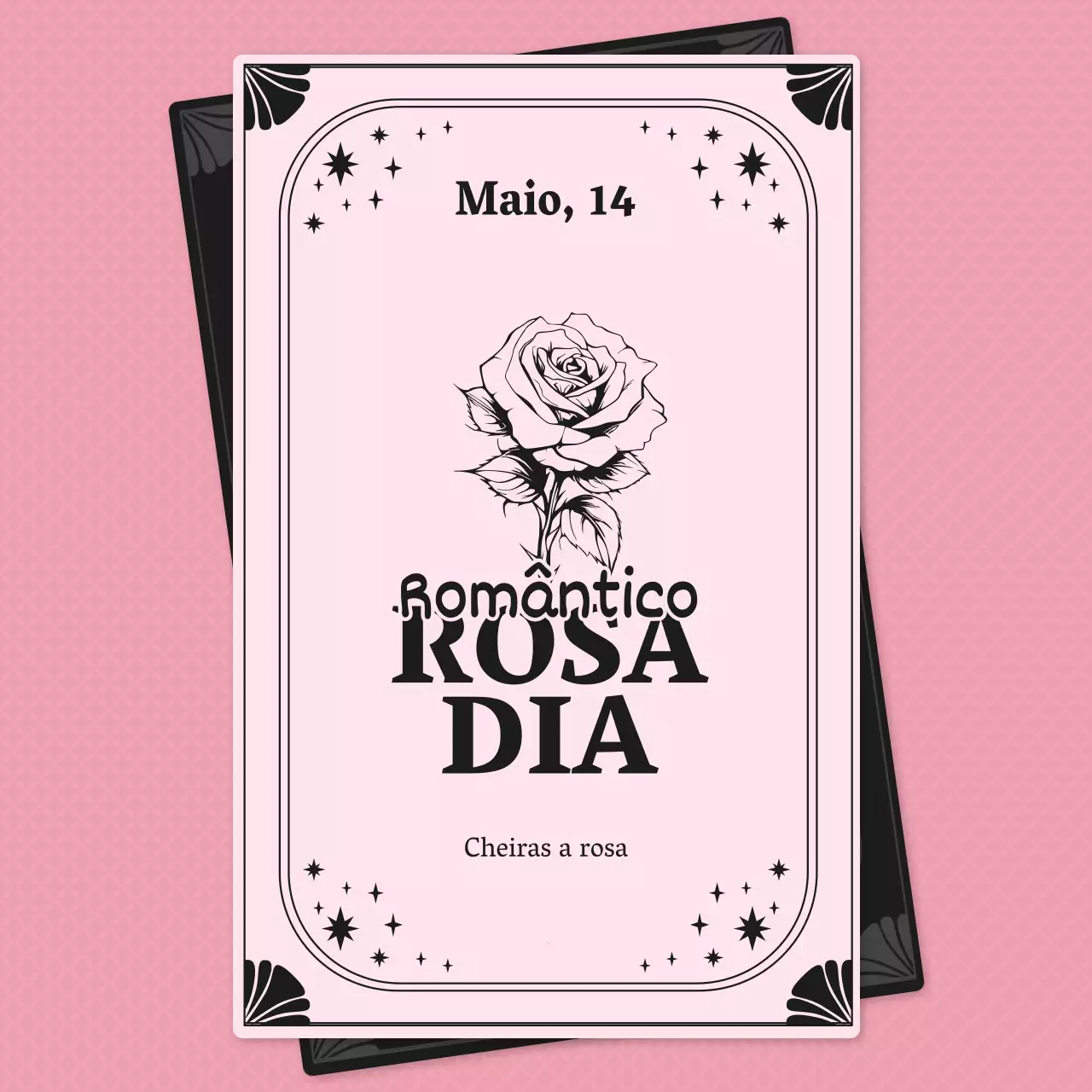 Promova o seu evento Rose Day em rosa e preto