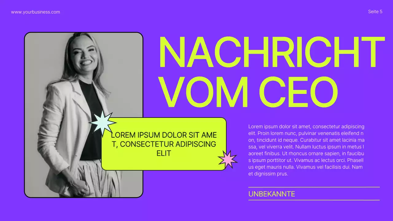 Lime Orange Bold Geschäftsprofil Einführung