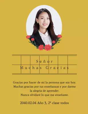 Una versión sentimental del Día del Maestro con papel manuscrito y claveles