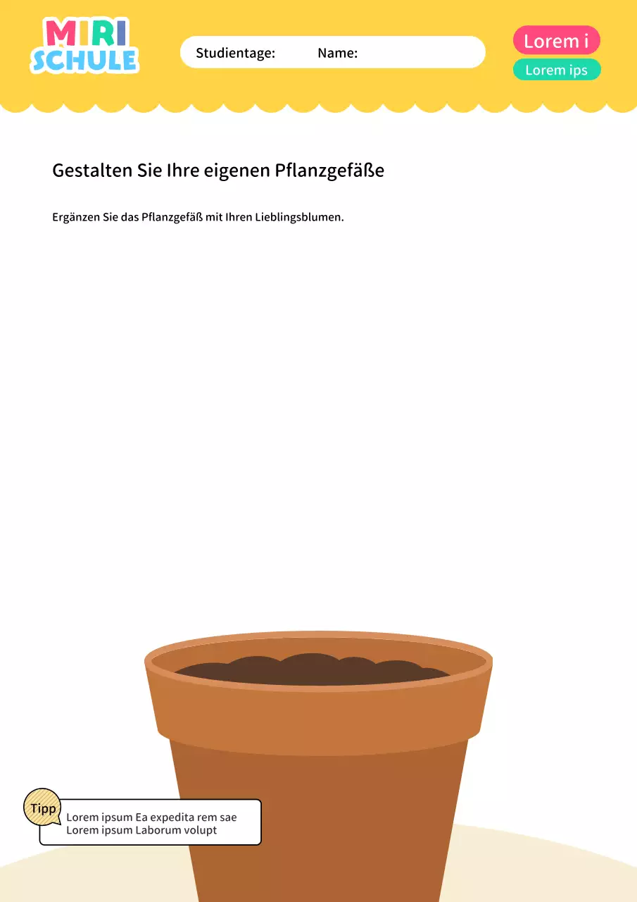 Gelbe, minimalistische Studienblätter Lehrmittel