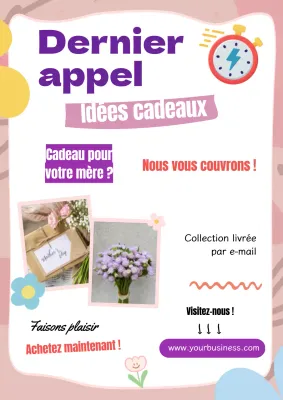 Promotion d'idées de cadeaux simples pour la fête des mères en rose