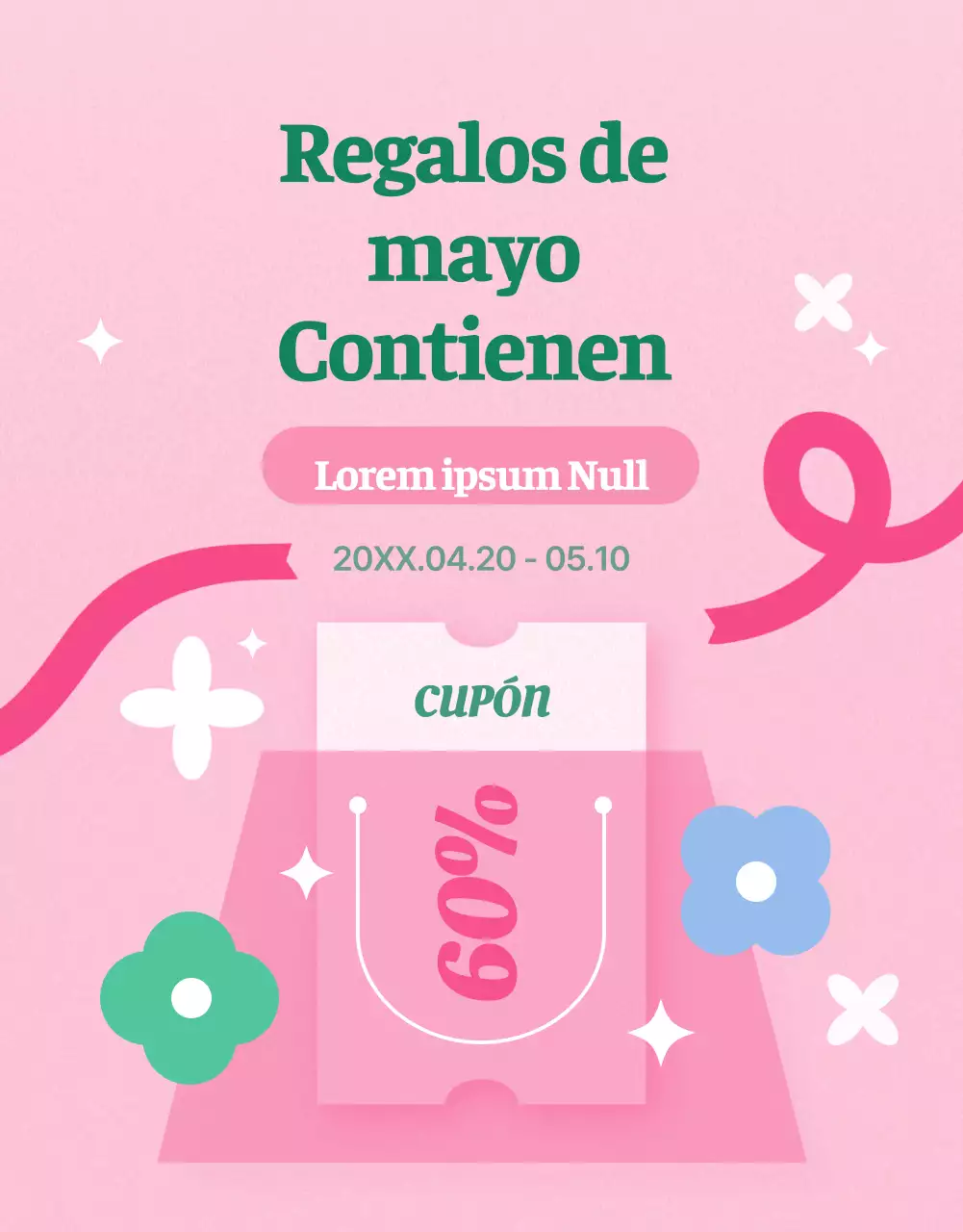 Promocionar los productos del mes de la familia rosa y verde