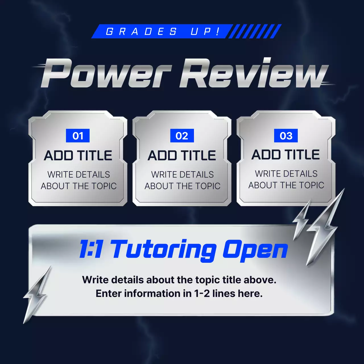 Silver Modern Tutoring Promotion Instagram Carousel