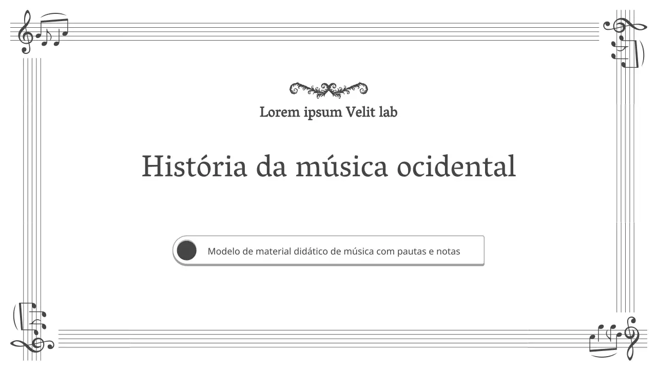 Recursos didácticos simples de música a preto e branco