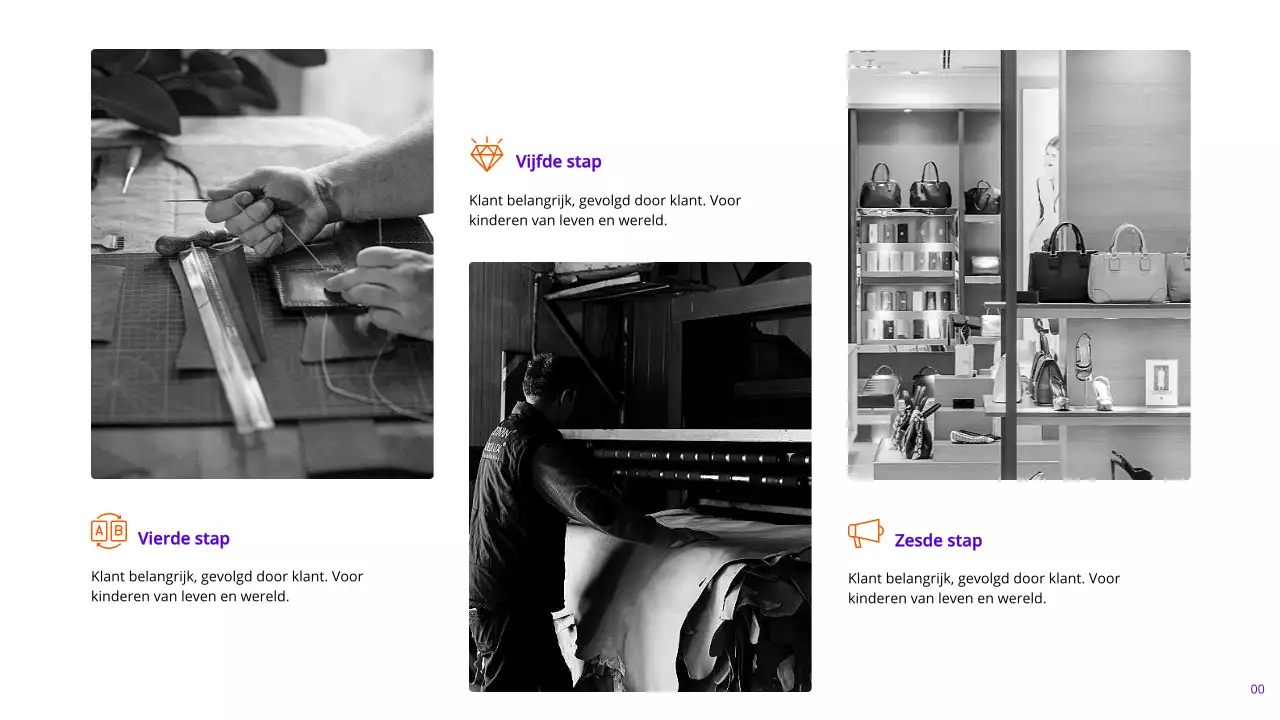 Indigo en oranje moderne marketingrapportpagina's met verschillende indelingen