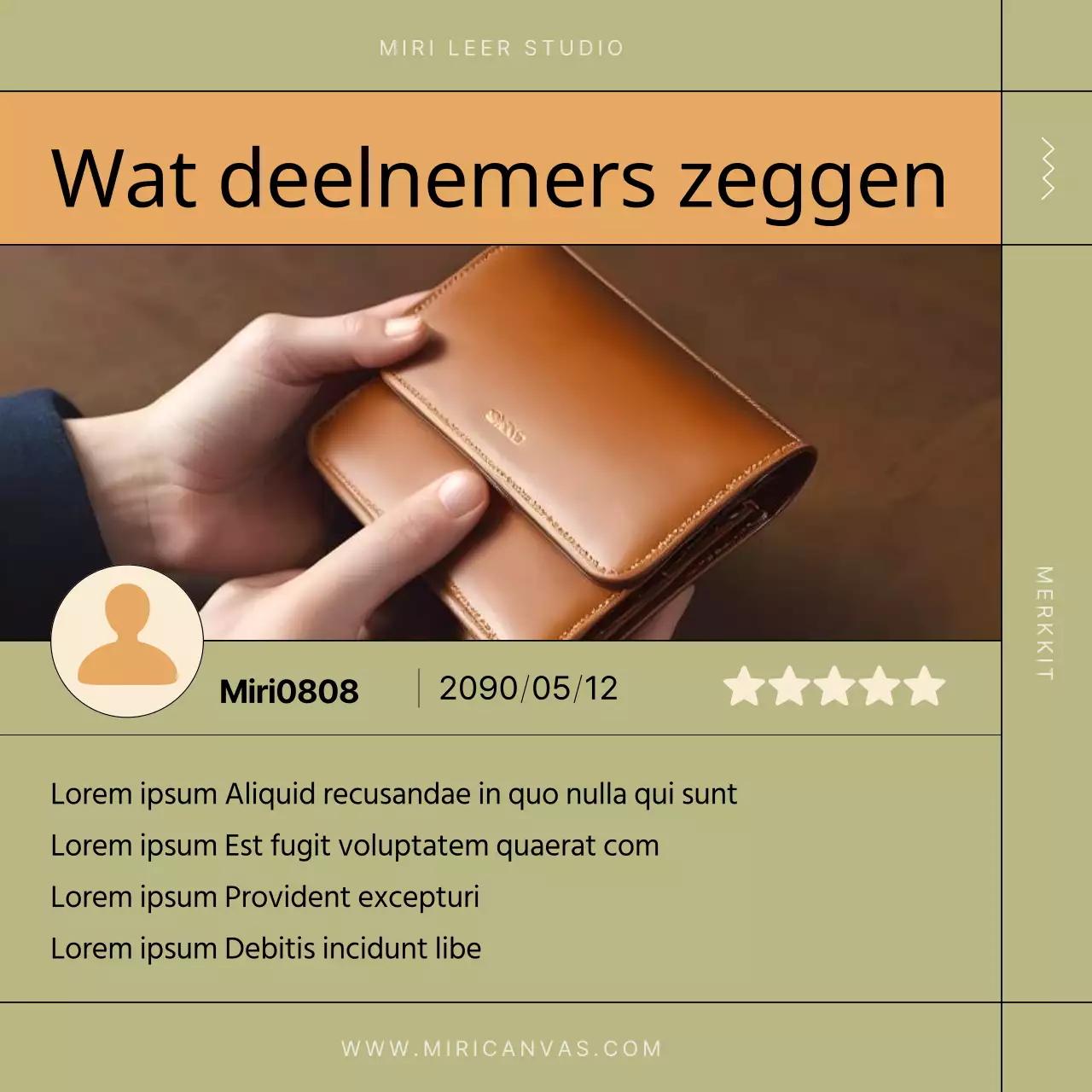 Een moderne leerwerkplaats in kaki en beige promoten
