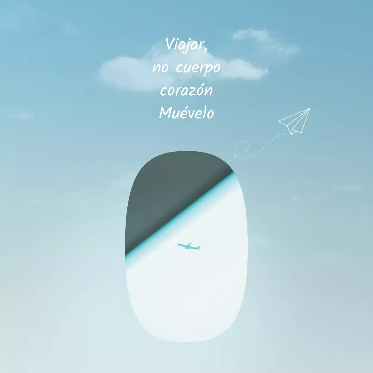 Un sencillo poste sentimental en azul y celeste