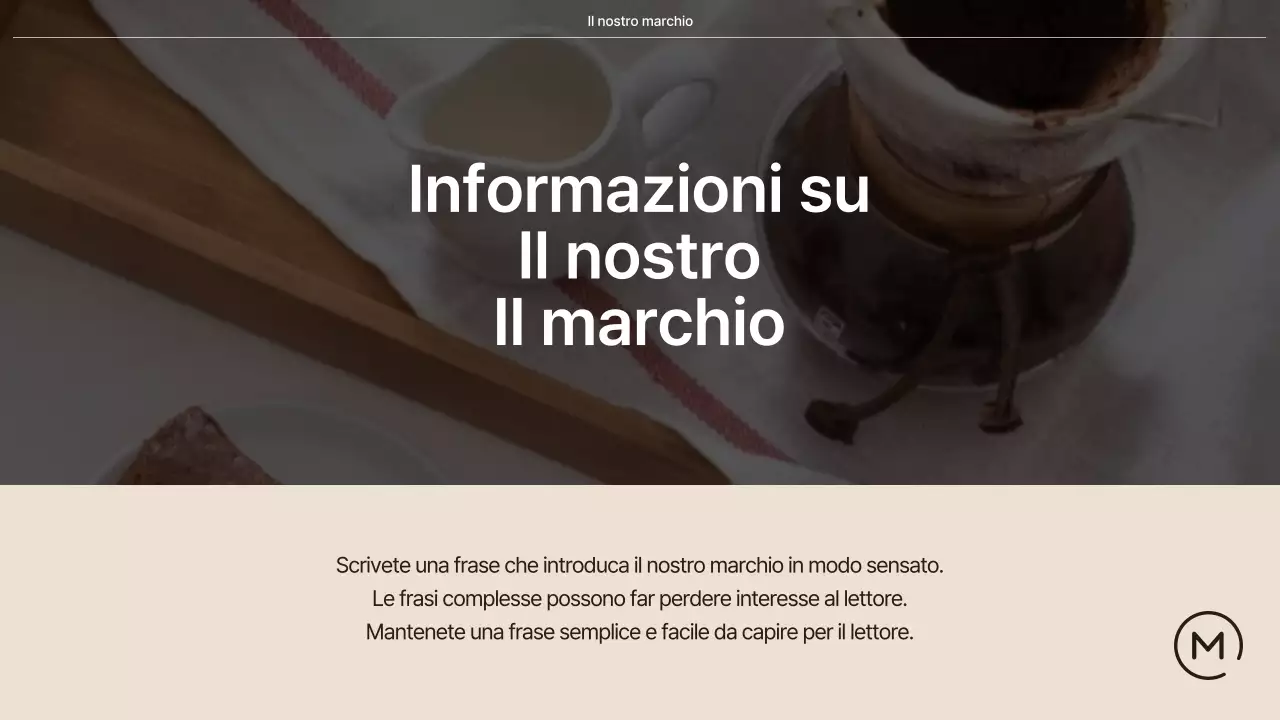 Una semplice caffetteria in beige e bianco Spiegato