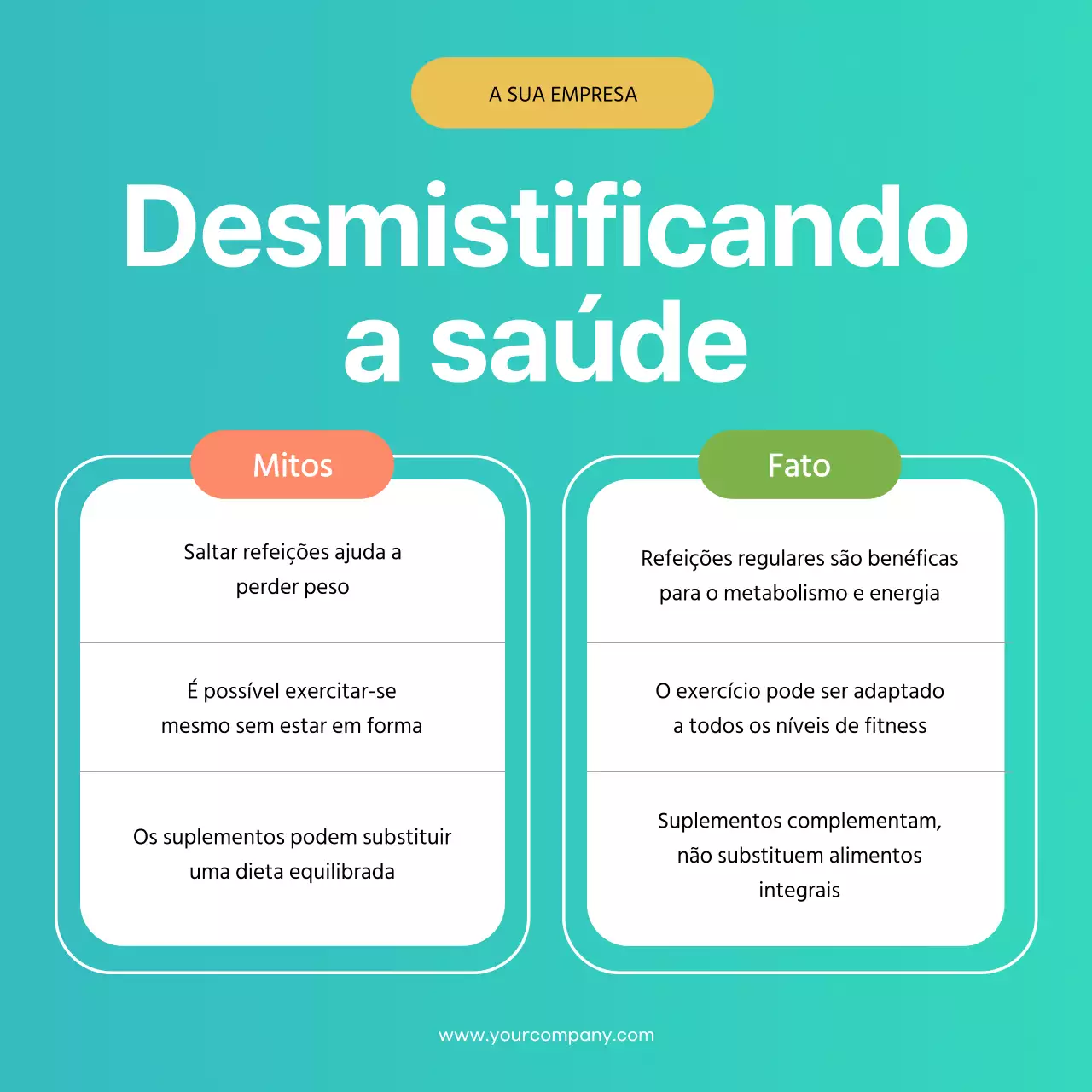 Verde Negrito Mínimo Publicidade do Dia Mundial da Saúde Mito ou Facto