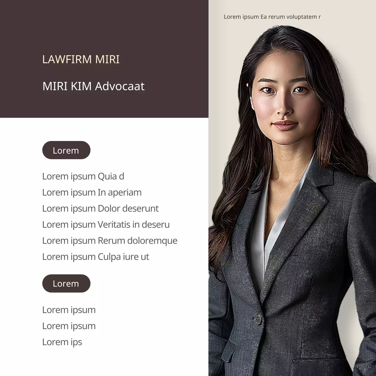 Een modern advocatenkantoor promoten in bruin en beige