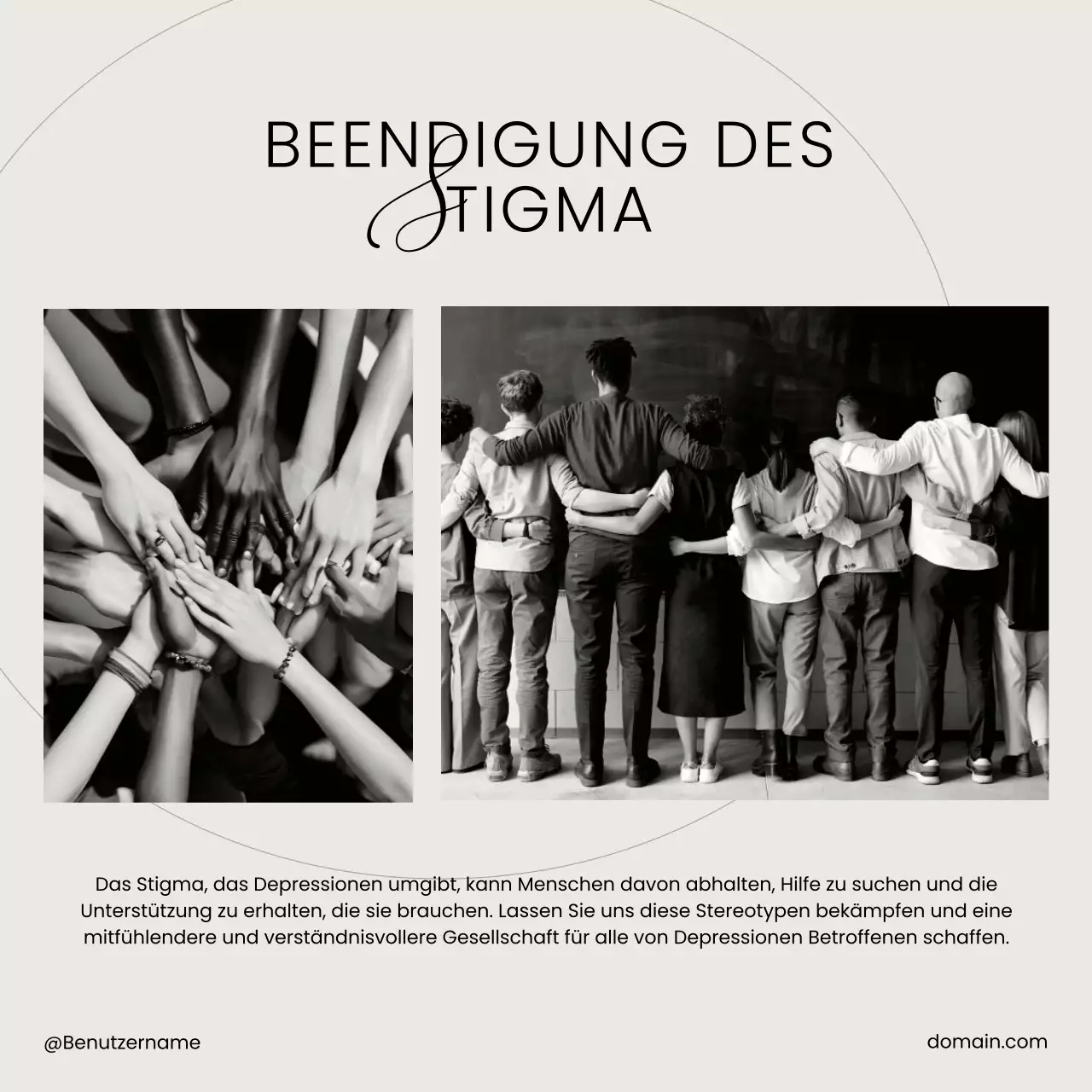 Beige Schwarz-Weiß Minimal Mental Health Care Selbstliebe-Kampagne