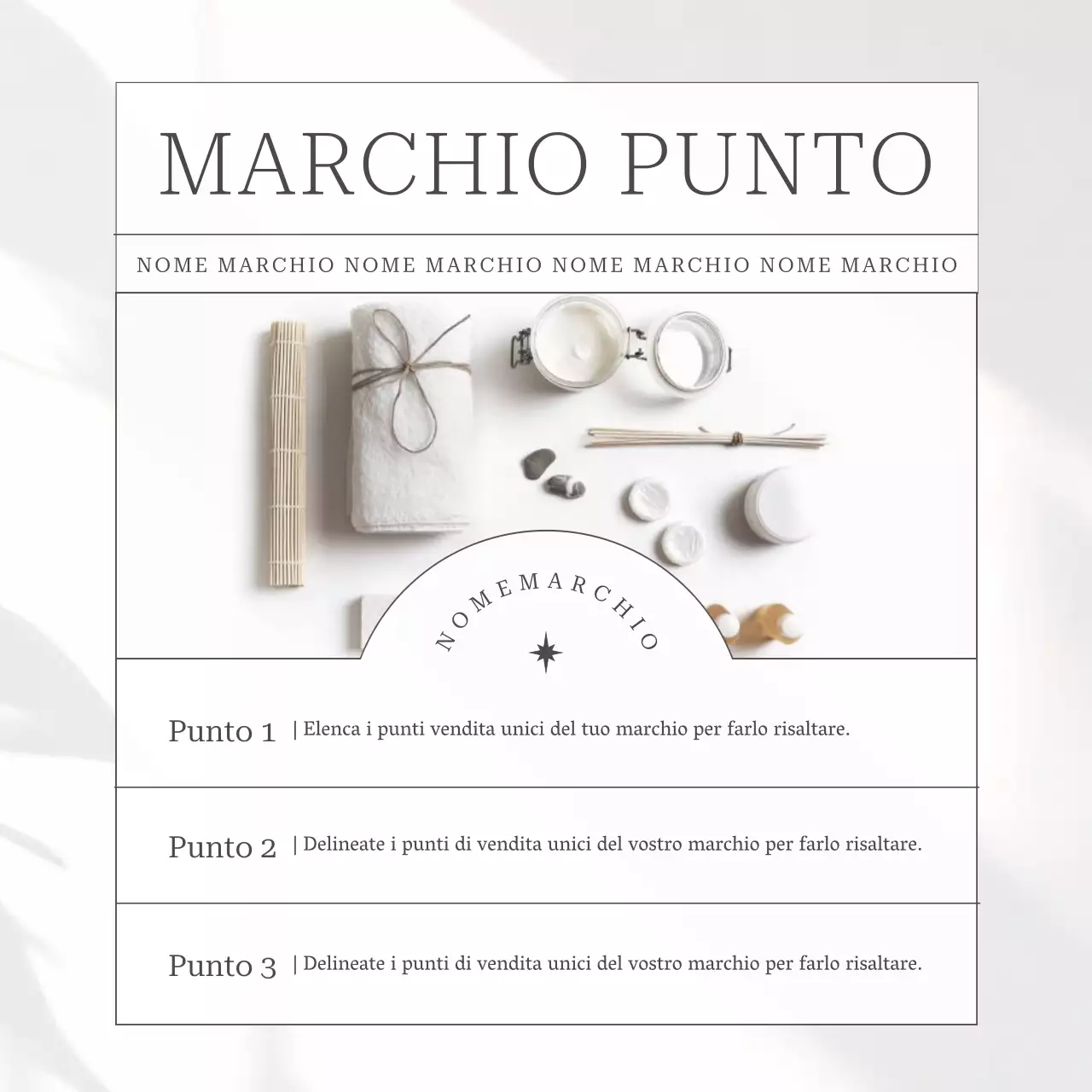 Promozione di social media marketing del marchio di bellezza bianca e semplice