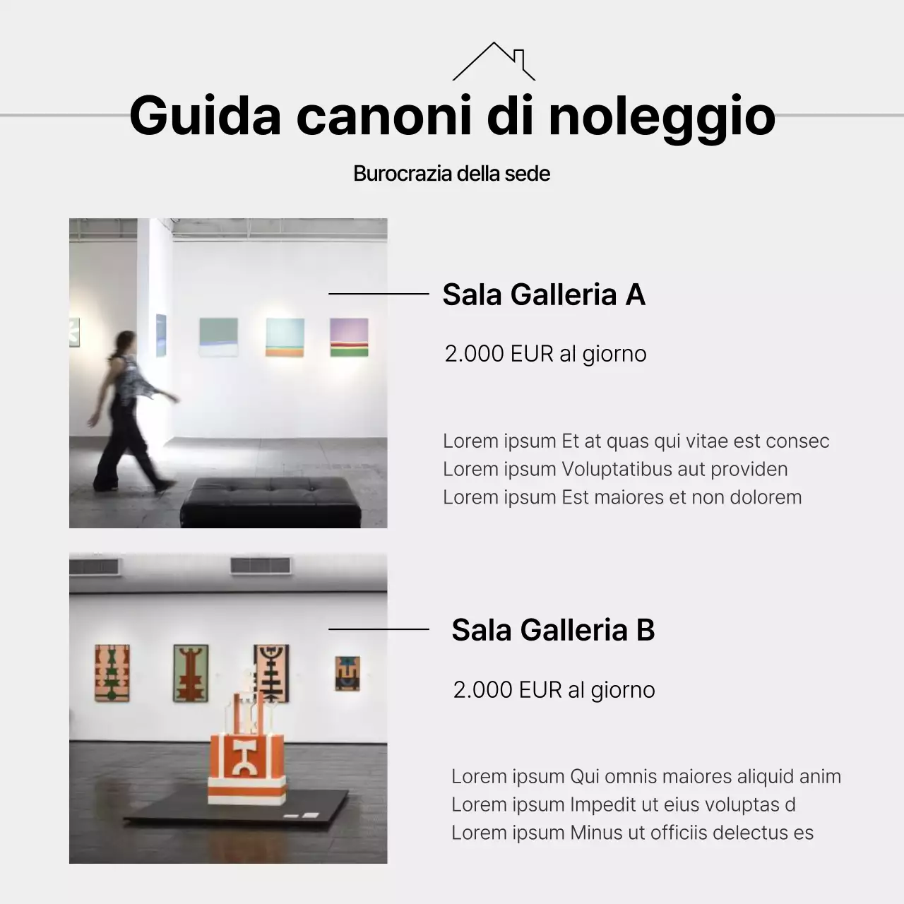 Annuncio moderno di noleggio pre-macinato in arancione