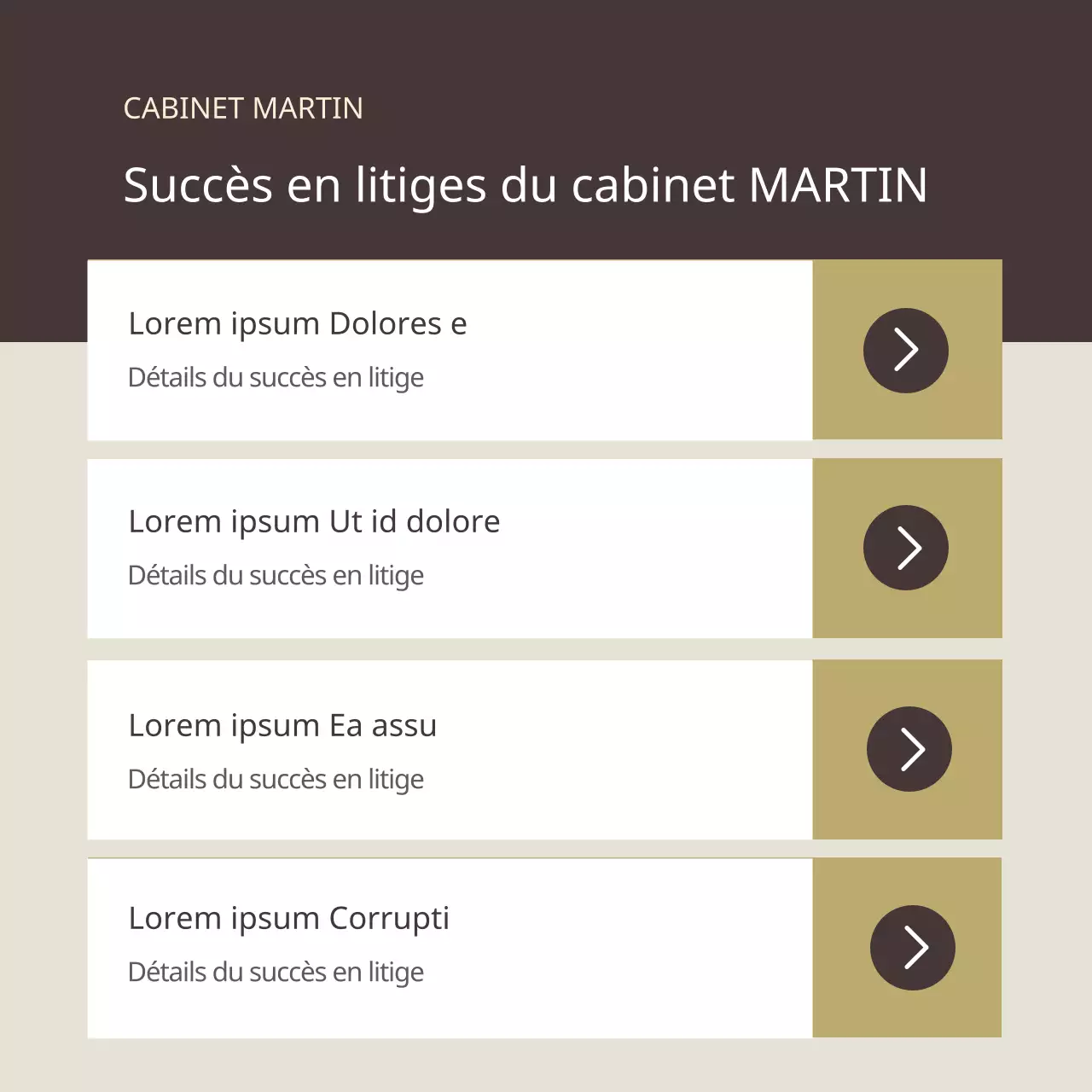 Promouvoir un cabinet d'avocats moderne en marron et beige