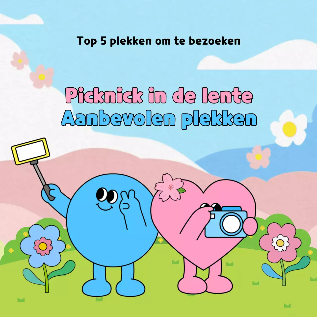 Roze en lichtblauwe advertenties voor Gezinsmaand en voorjaarsuitverkoop