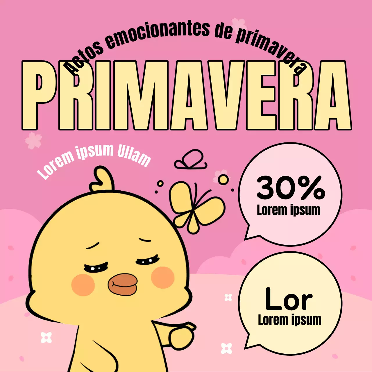 Un bonito anuncio primaveral en verde y chartreuse