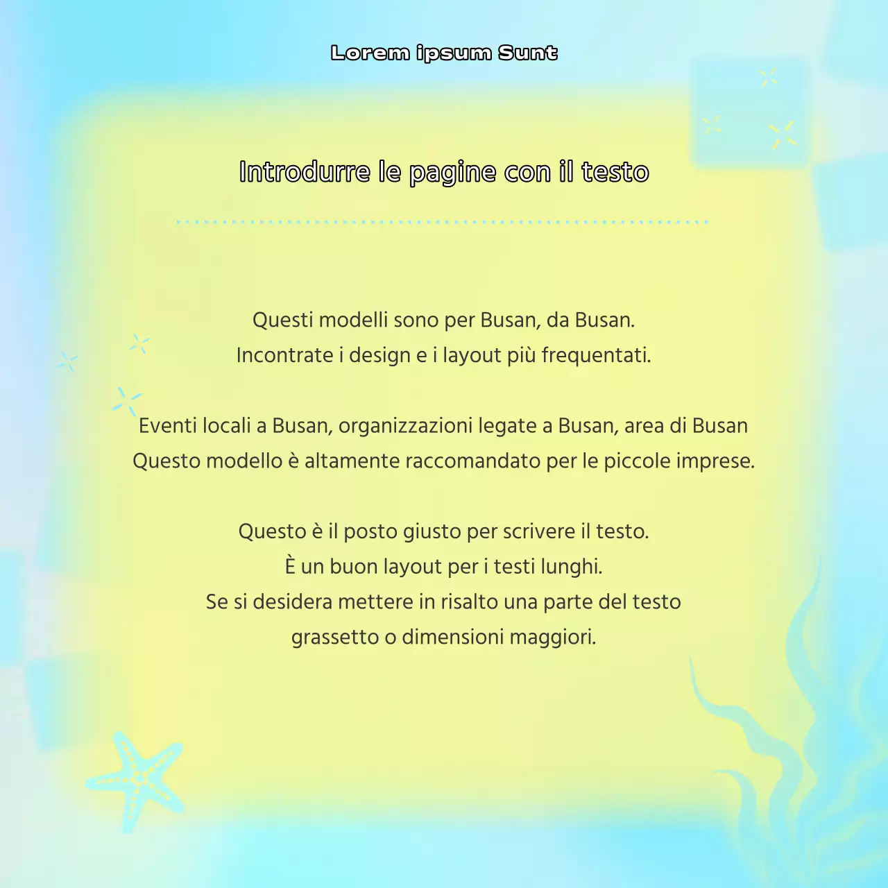 Posta di guida del quartiere di Busan con colori gialli e azzurri