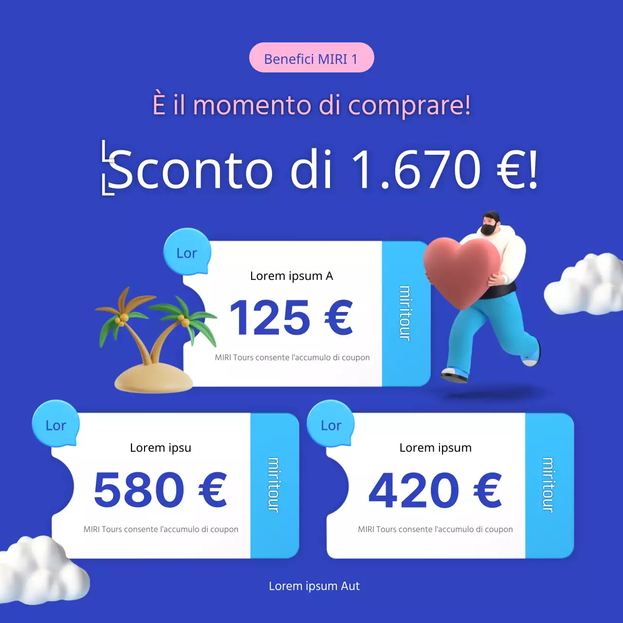 Promuovere pacchetti di viaggio blu navy e rosa