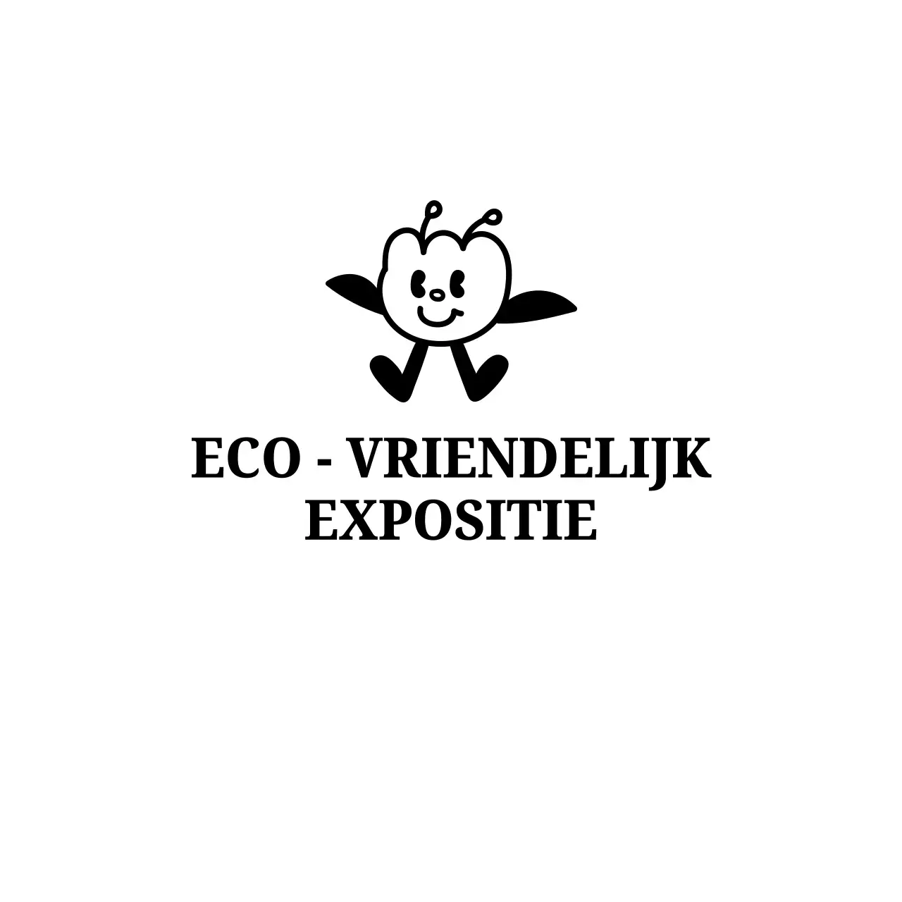 Souvenir van de eco-beurs met lijnillustraties van bloembladfiguren