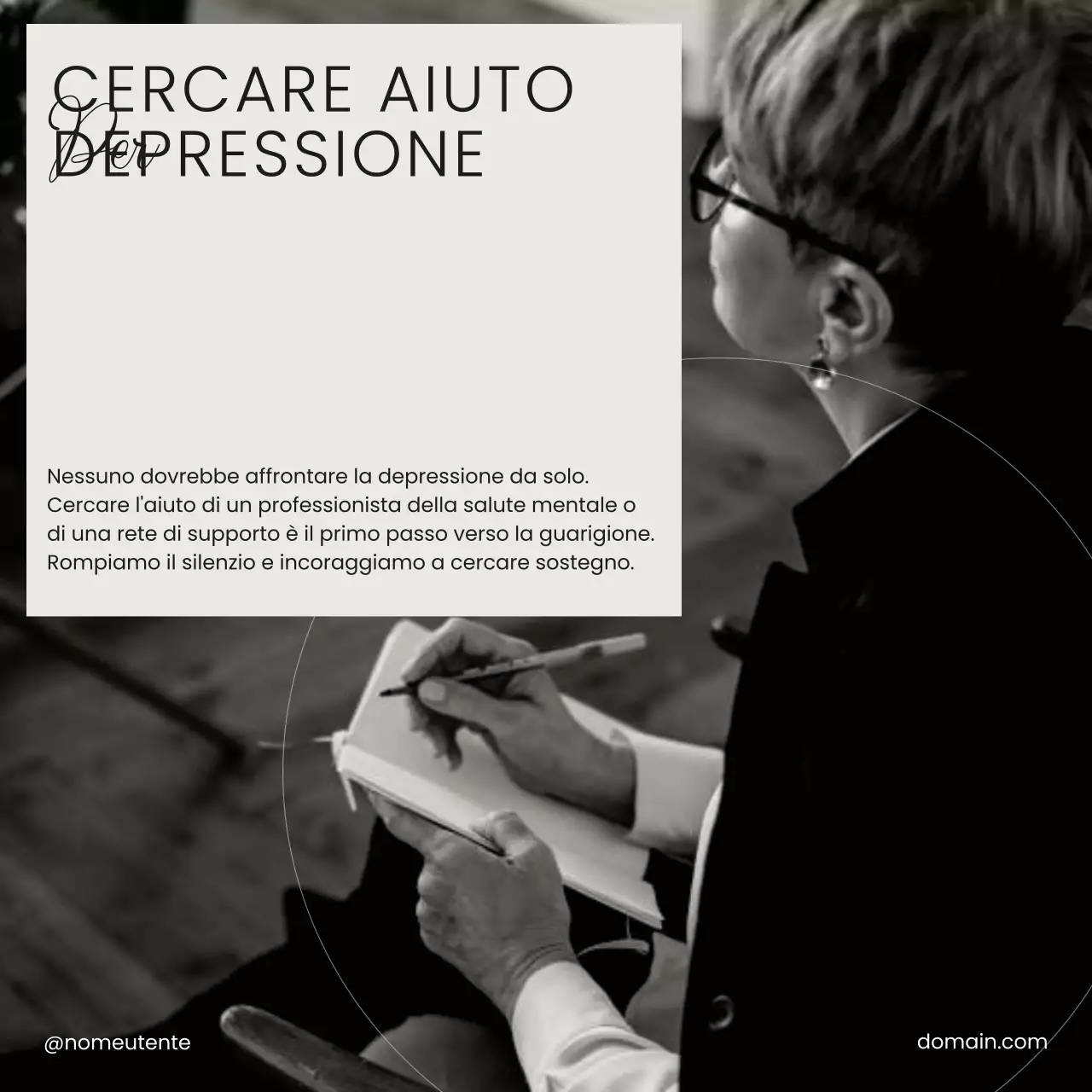 Campagna di auto-amore per la cura della salute mentale in bianco e nero beige