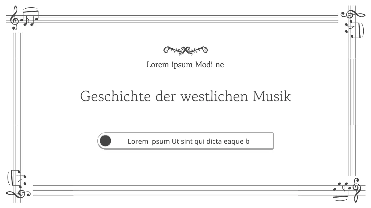 Einfache schwarz-weiße Musiklehrmittel