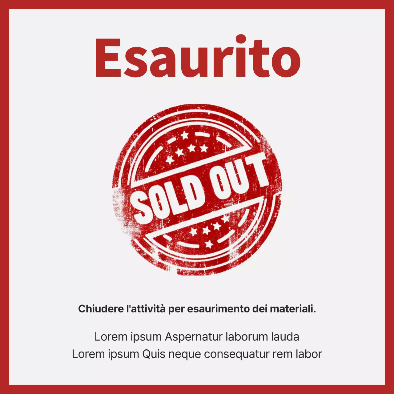 Un moderno annuncio di negozio in rosso e grigio