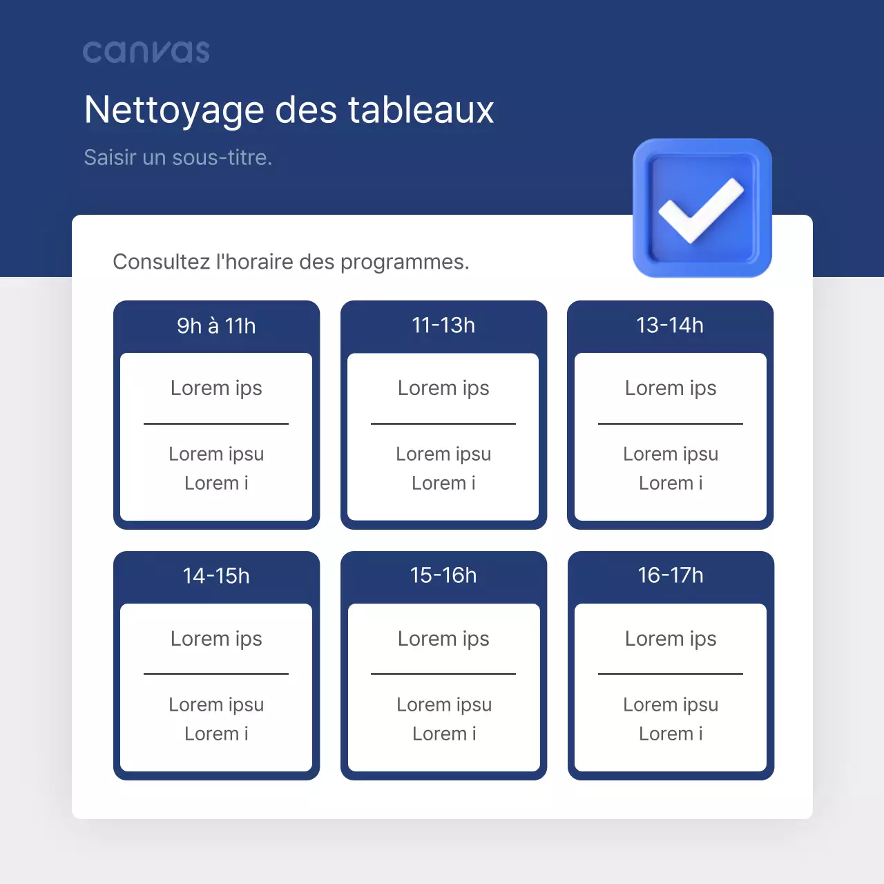 Une carte épurée et tabulaire en bleu et gris Annonces de nouvelles