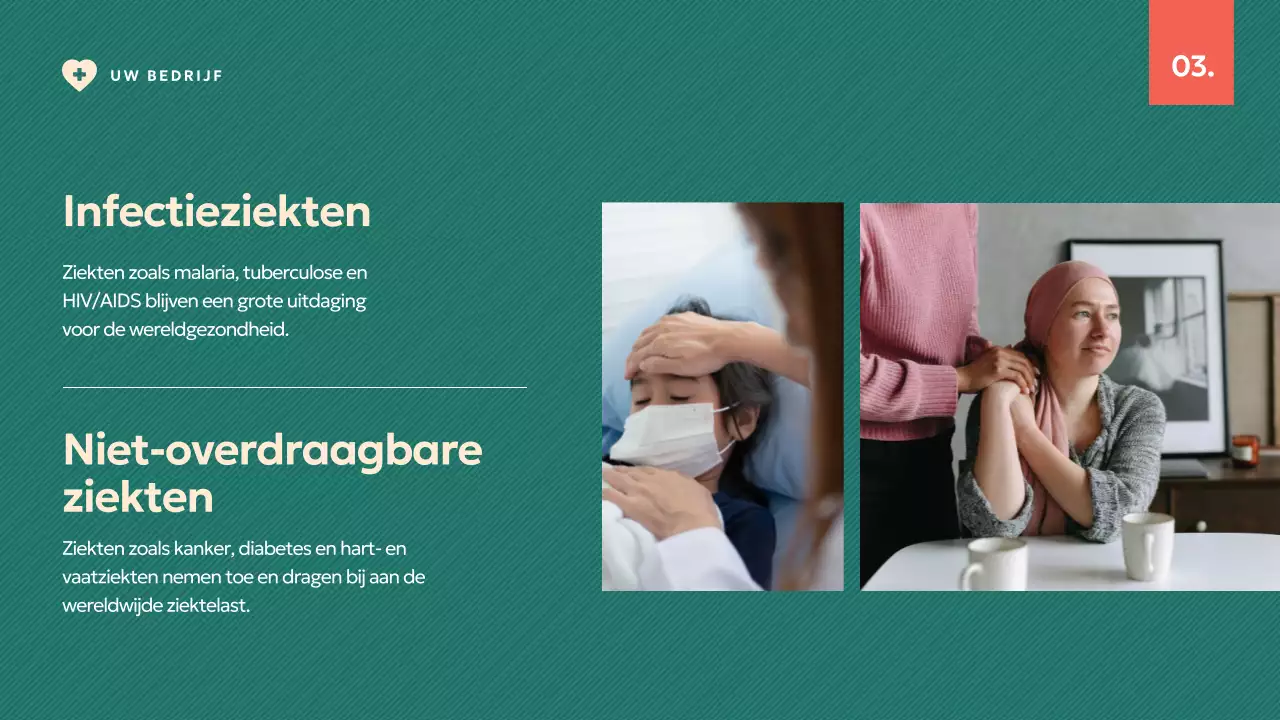 Groen en Ivoor Modern Wereldgezondheidsdagrapport