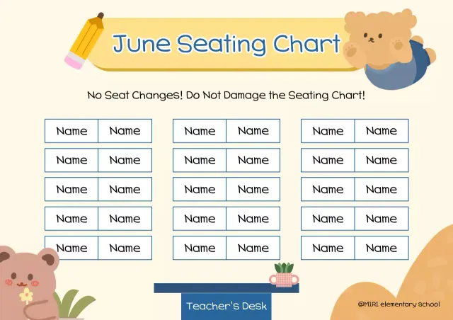 Poster Jadwal Kelas Lucu Berwarna Beige