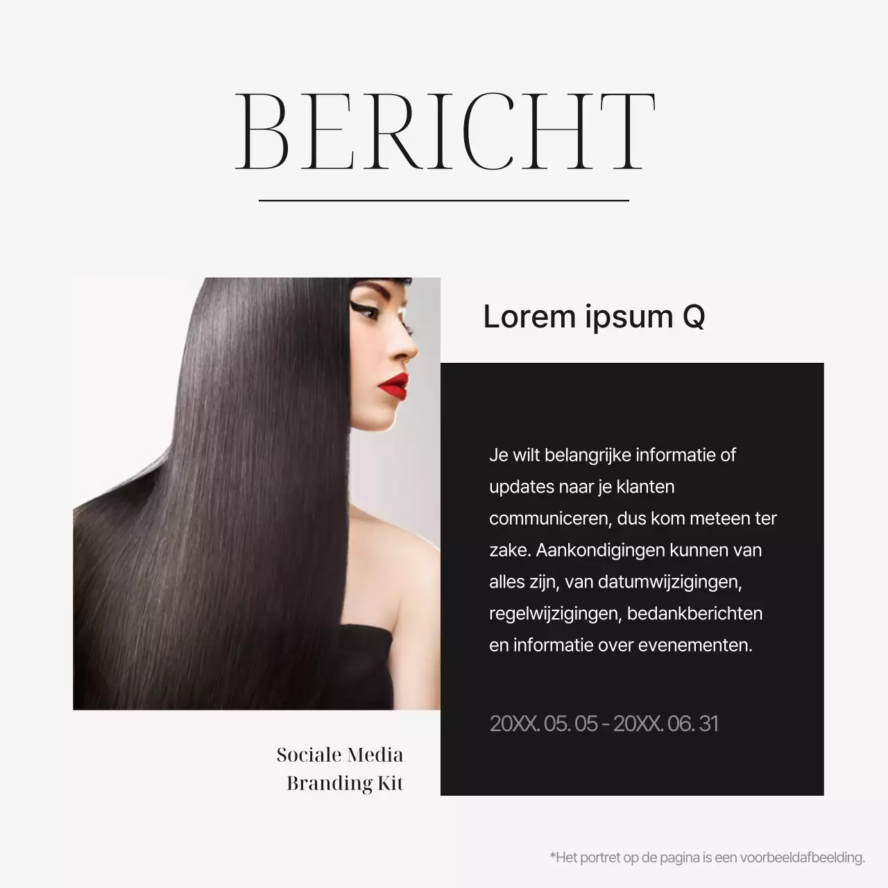 Zwart-wit moderne kapsalon social media marketing