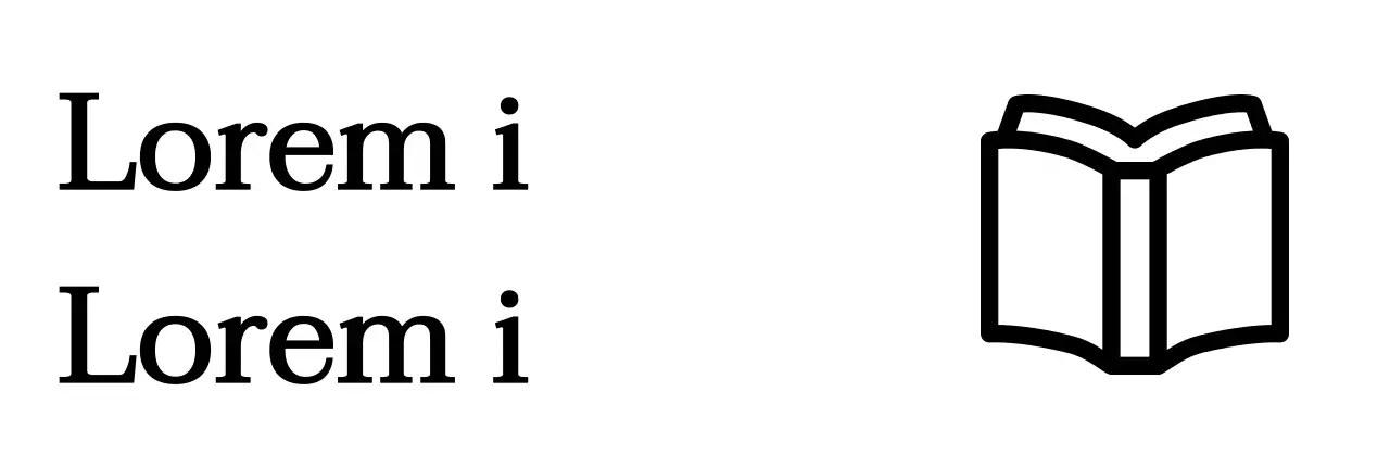 Pictogram met bovenste illustratie en tweeregelig ontwerp