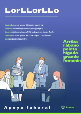 Anuncio de alquiler de espacio de trabajo moderno en azul