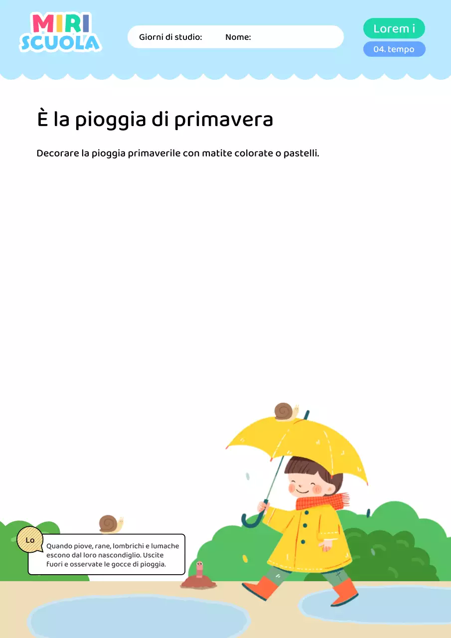 Azzurro, fogli di studio minimalisti risorse didattiche