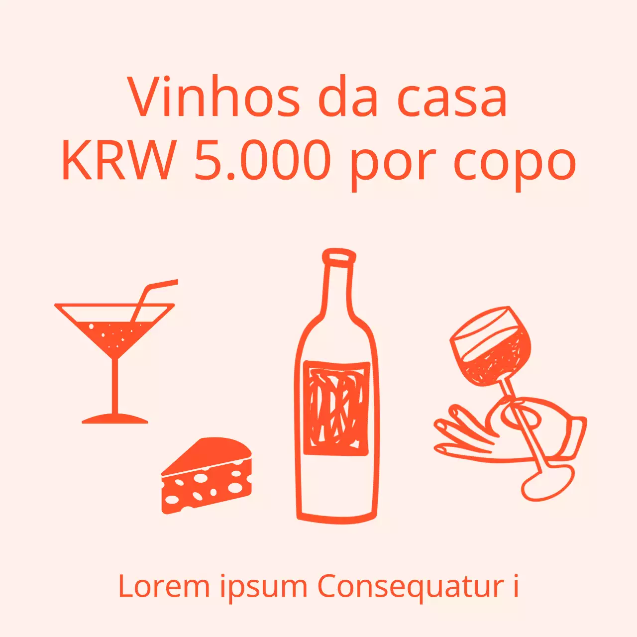 Um simples anúncio vermelho de happy hour num restaurante