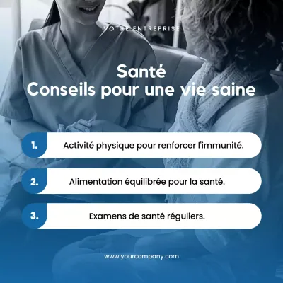Blue Simple Journée mondiale de la santé Conseils Publicité